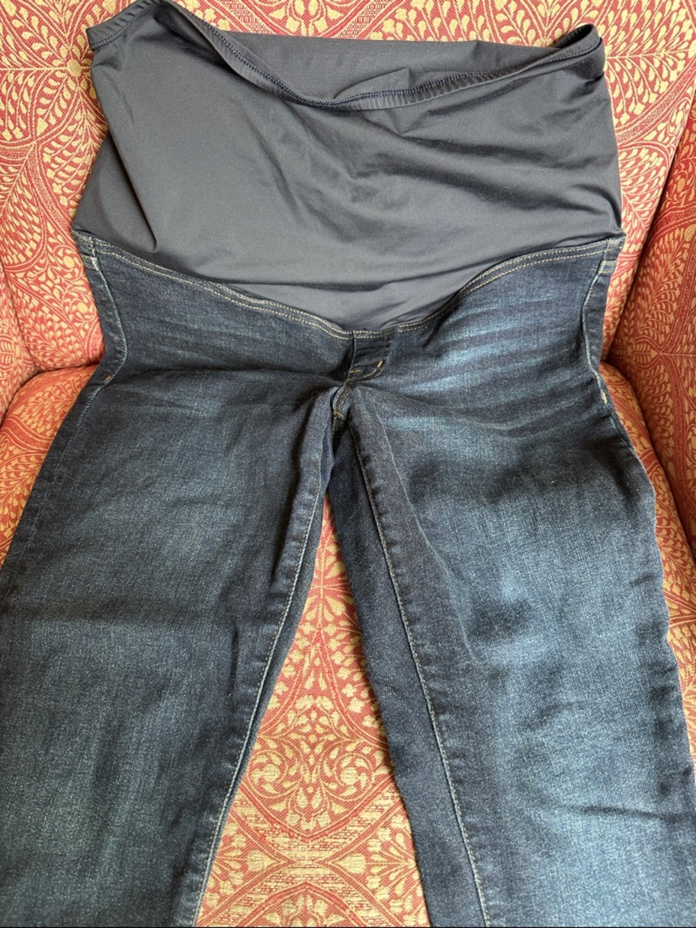 Madewell Dark Indigo Maternity Jeggings with Navy Stretch Panel